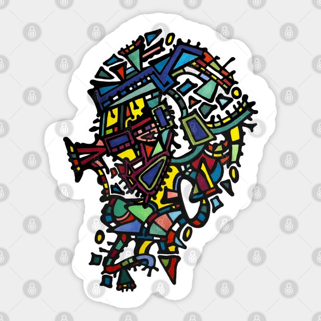 Abstract Portrait Sticker by JDFehlauer